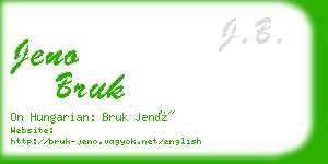 jeno bruk business card